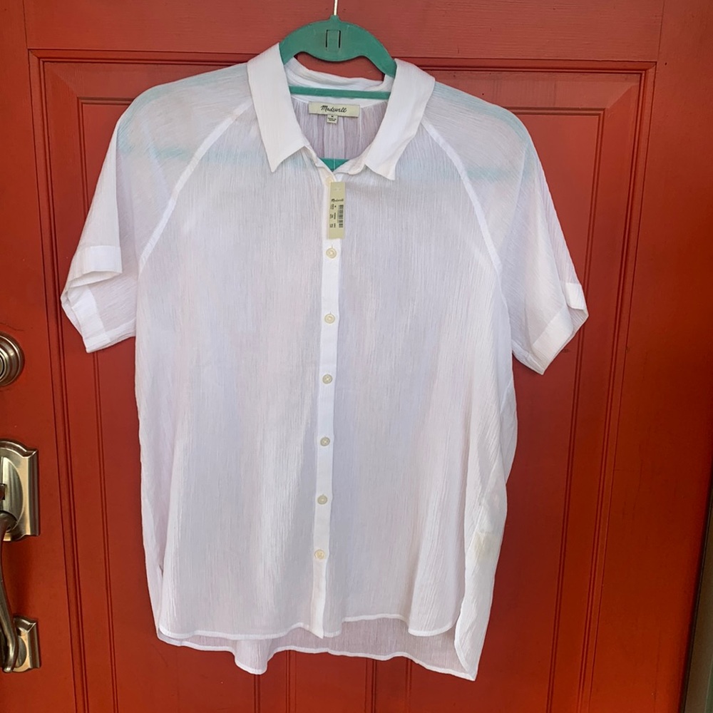 MADEWELL crinkle cotton blouse Size M